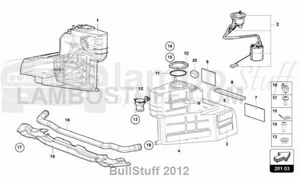 2018 Lamborghini AVENTADOR S USA FUEL TANK (201.03.00)